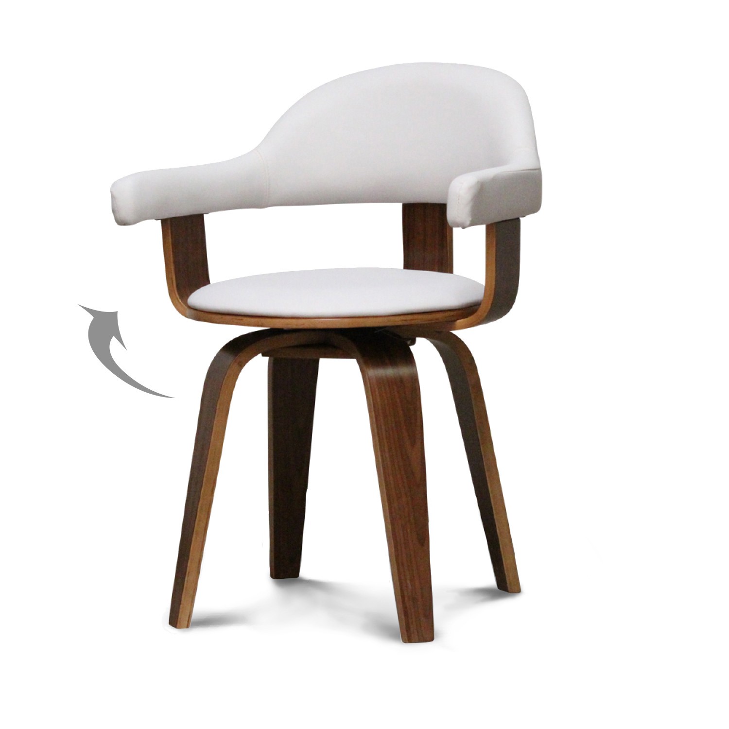 Chaise design scandinave rotative blanche PYÖRIVÄ  Demeure et Jardin