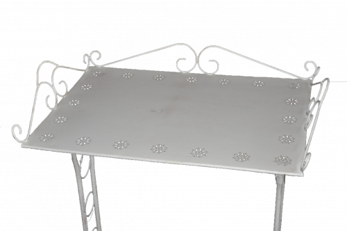 Table de toilette en fer blanc antique