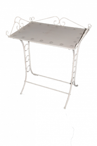 Table de toilette en fer blanc antique
