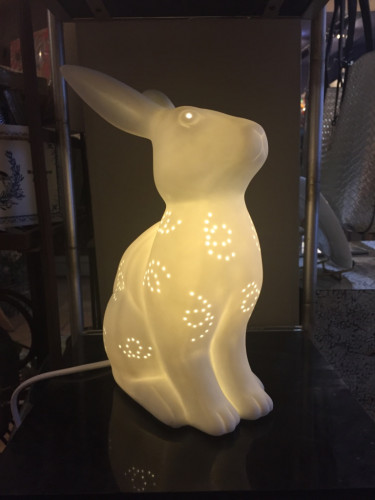 Lampe lapin en céramique