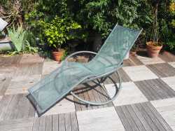 Chaise longue design en fer forgé