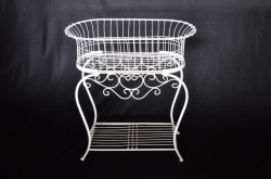 Jardinière sur pied blanche Grand modèle fer forge