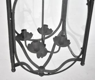 Lanterne entree ,vestibule fer forge noir 4 feux