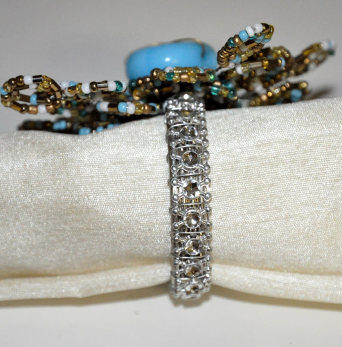 Rond de Serviette perles Turquoise
