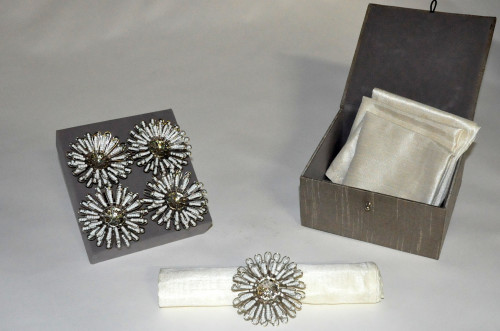 Coffret ronds de serviettes Marguerite