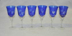 Set de 6 grands verres à pied bleu