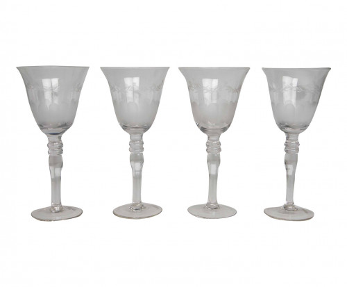 Verres à vin gravés Set de 4