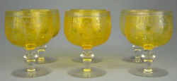 Set de 6 verres moyen age jaunes