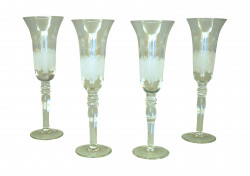 Flûtes à champagne en verre gravées set de 4