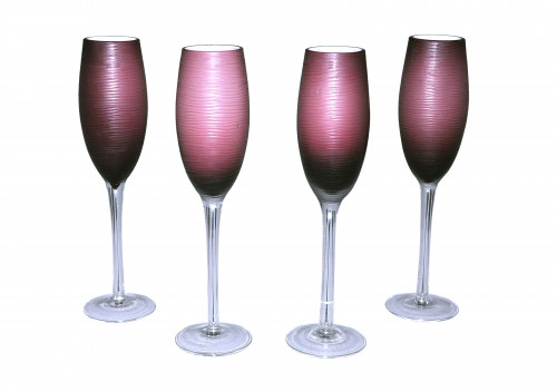 Flûtes à champagne design mauves set de 4