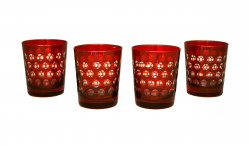 Verres à whisky rouges set de 4