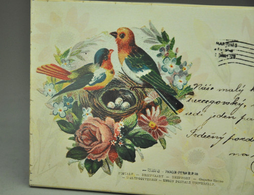 Boîte tole carte postale rétro
