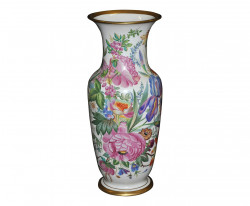 Vase fleuri en porcelaine style Napoléon III