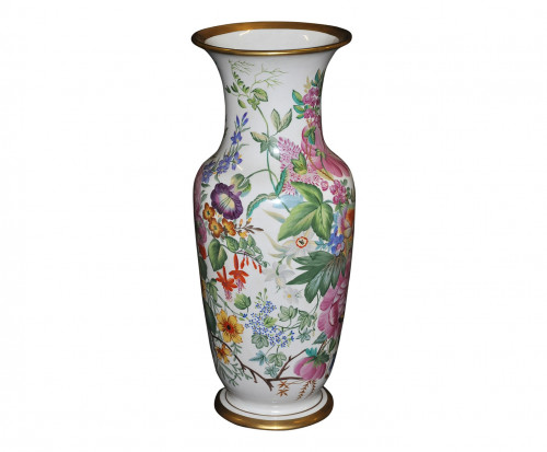 Vase fleuri en porcelaine style Napoléon III