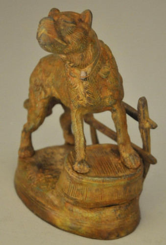 Statue Chien bronze molosse  en Bronze