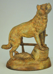 Statue Chien bronze molosse  en Bronze