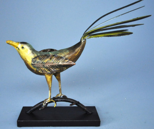 Oiseau design fer forgé au bec jaune