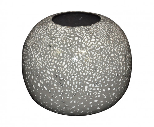 Vase design Boule céramique grise coquille d'oeuf
