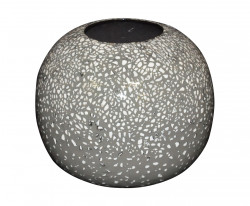 Vase design Boule céramique grise coquille d'oeuf