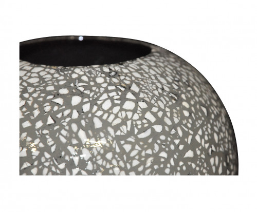 Vase design Boule céramique grise coquille d'oeuf