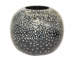 Vase design noir boule céramique laque noir