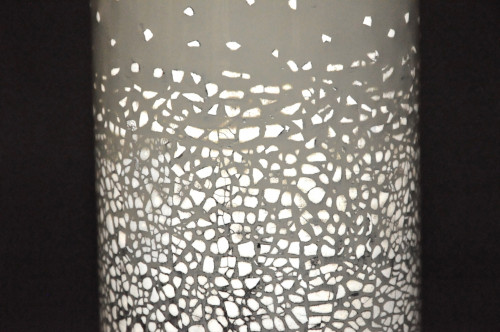 Vase design gris rouleau céramique grise et coquille d'oeuf
