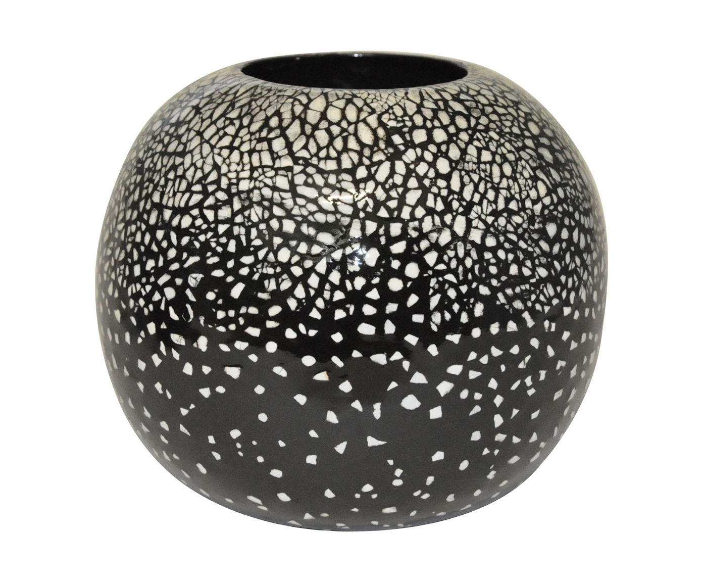Vase Bleu Marine 25,4 Cm En Céramique Avec Poignées - Décoration Maison Moderne & Rustique