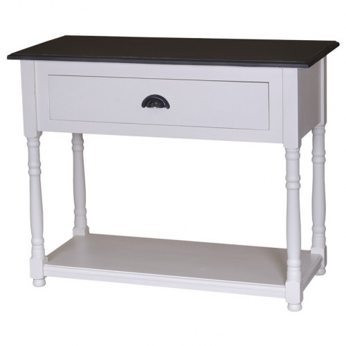 Console avec pieds tournés - 2 niveaux et 1 tiroir