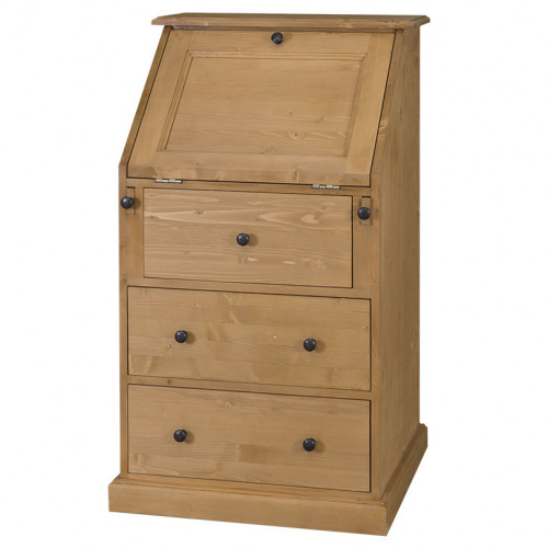 Secrétaire bureau en bois massif ROMANE - 65x45x110 cm