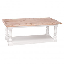 Table basse en bois massif ROMANE - 120x65x48 cm