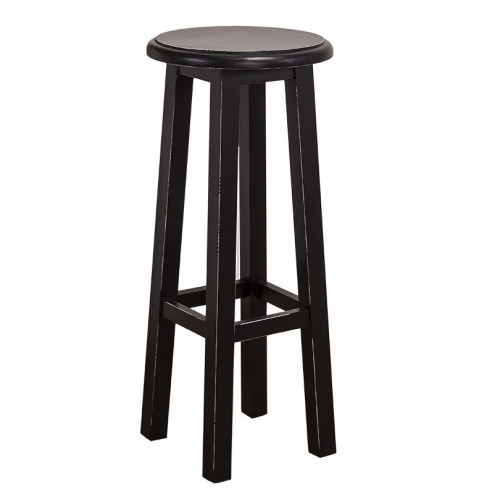 Tabouret de bar rond en pin massif