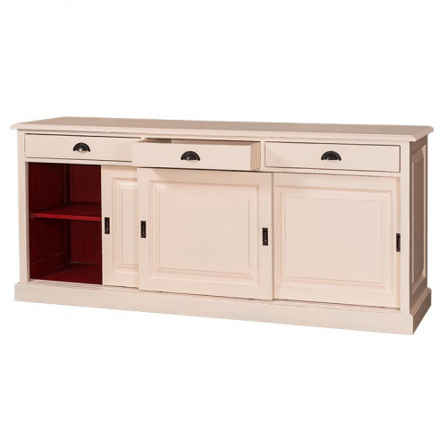 Buffet bas ROMANE en bois massif - 196x53x86 cm