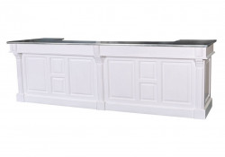 Comptoir bar 240 cm finition 1 Coloris en pin massif avec plateau en Zinc acier