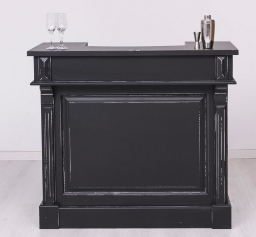 Comptoir Bar avec espace Bouteilles Plateau acier Zingué - 120x51x107cm
