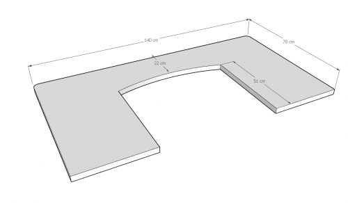 Comptoir Bar 140 cm - Plateau en acier Zingué et espace électroménager