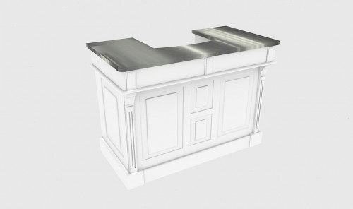 Comptoir Bar 150 cm - Plateau en acier Zingué et espace électroménager