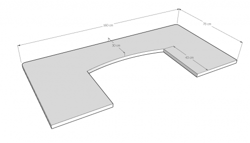 Comptoir Bar 160 cm - Plateau en acier Zingué et espace électroménager