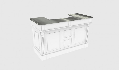 Comptoir Bar 180 cm - Plateau en acier Zingué et espace électroménager