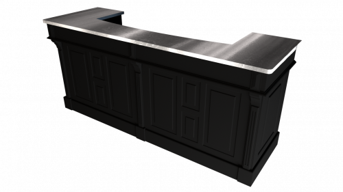 Comptoir bar 240 cm pour électroménager - Plateau en acier Zingué