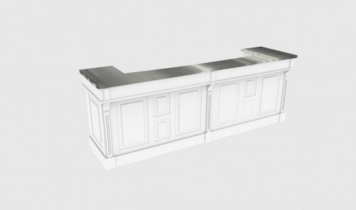 Comptoir Bar 300 cm pour électroménager - Plateau en acier Zingué