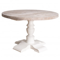 Table ronde en bois Massif ROMANE - 130x130x78cm