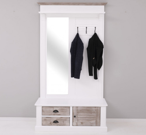 Vestiaire en bois Massif ROMANE - 121x41x210cm