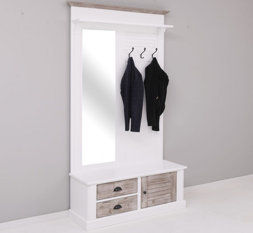 Vestiaire en bois Massif ROMANE - 121x41x210cm
