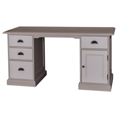 Bureau en Bois Massif avec 4 Tiroirs et 1 Placard | 152x70x78cm