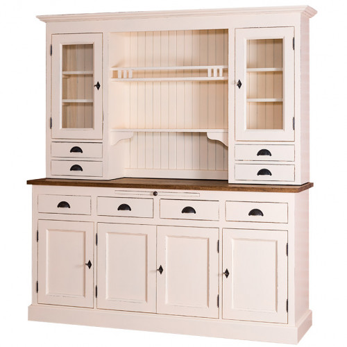 Buffet Vaisselier en bois massif ROMANE - 179x50x107 cm