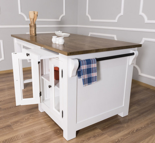 Ilot central de cuisine avec coin repas - 150x85x80 cm