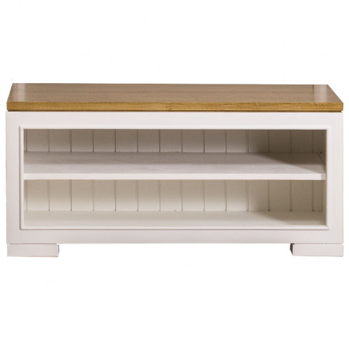 Meuble TV en bois massif ROMANE - 100x35x40 cm