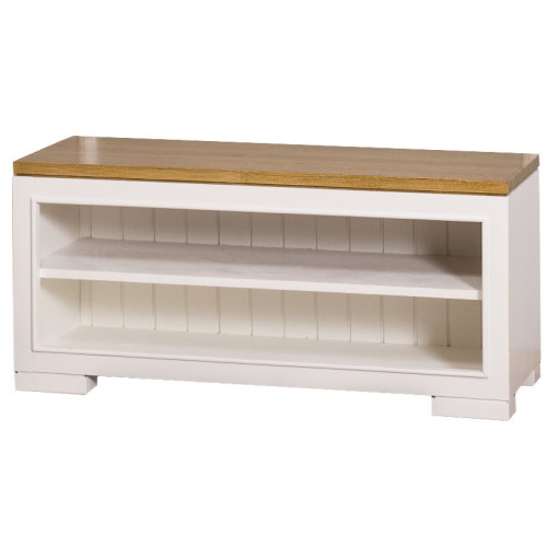 Meuble TV en bois massif ROMANE - 100x35x40 cm