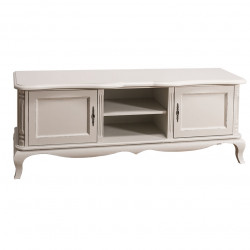 Meuble TV en bois massif ROMANE - 158x48x60 cm