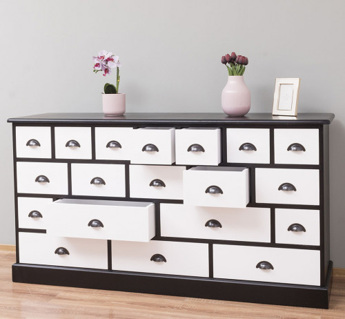 Grand meuble de métier 19 tiroirs - 180x48x95 cm